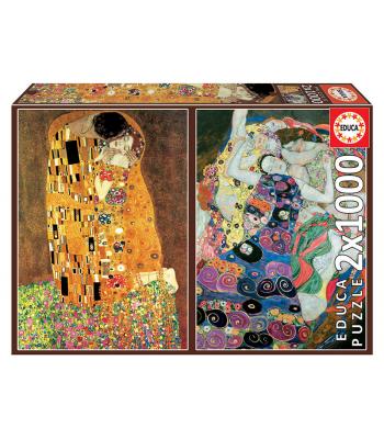 Puzzle 2x1000 O Beijo+ A Virgem, Gustav Klimt - 18488 Educa