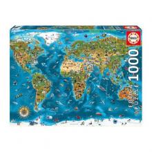 Educa Puzzle - 19022 - Mapa Maravilhas do Mundo 1000 Peças