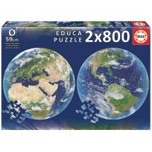Educa Puzzle 2x800 peças - 19039 - Planeta Terra