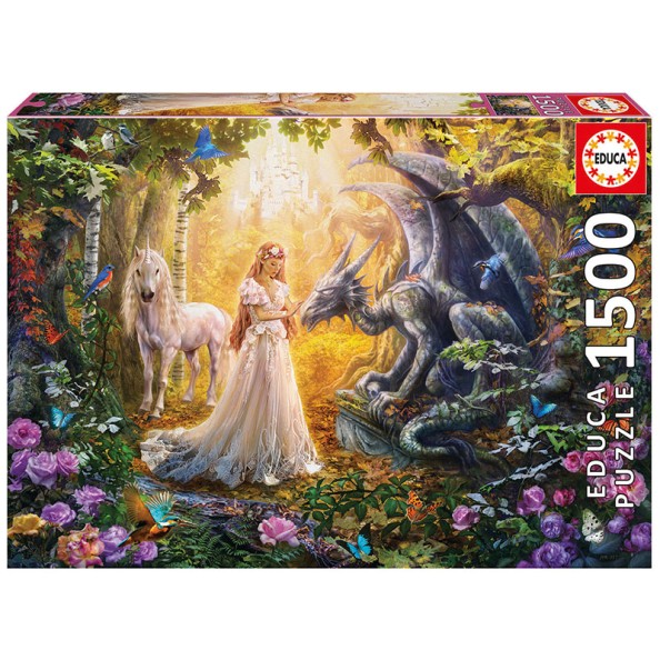 Puzzle - 17696 - Dragão, Princesa e Unicórnio 